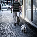 Mann med hund i Stavanger