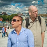 Bilde av Espen Leinæs og Dag Nordby på Operaen i Bjørvika