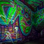 Bilde grafitti under bru Akerselva av Ørjan Liland kveldsbilder