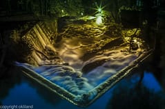 Bilde Lysmaling/langeksponering fossen utenfor Wallmans på Grunerløkka av Ørjan Liland kveldsbilder akerselva