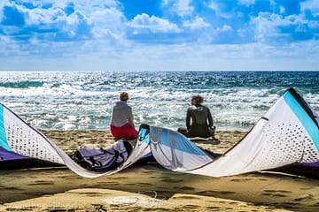 Vindsurfere ved Borestranden